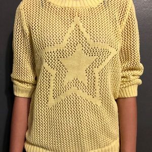 Yellow Mesh Sweater-Top